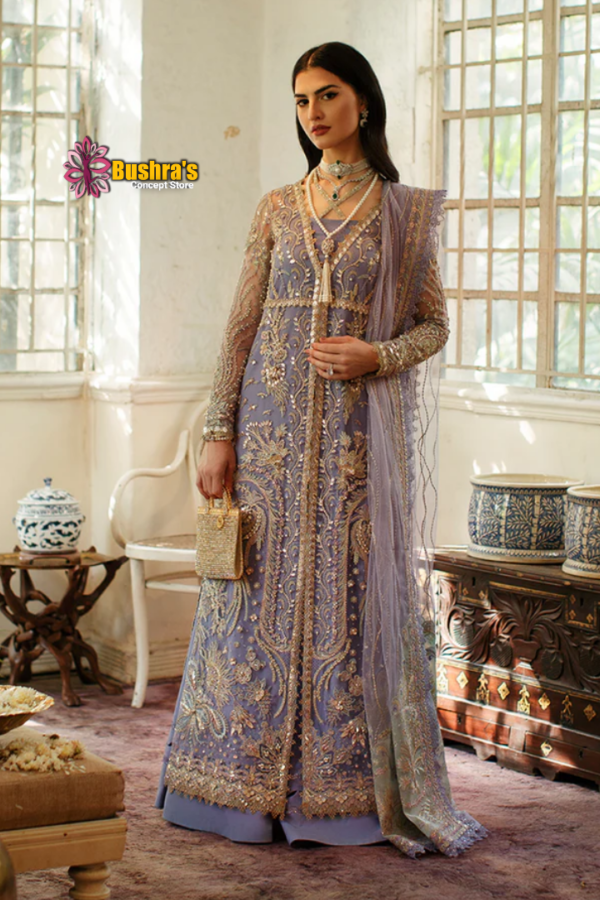 Luxury Heavy work Unstitched Net Wedding Desinger  Dress with Net Embroidered Dupatta