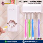 1 Set Tooth Brush Holder Automatic Toothpaste Dispenser + 5 Toothbrush Holder Toothbrush Wall Mount Stand Bathroom Tools