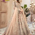 Luxury Heavy work Unstitched Wedding Desinger Net Frock Maxi Dress with NET Embroidered Duppata