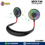 Hands Free Portable Neck Fan - Rechargeable Mini USB Personal Fan Battery Operated with 3 Level Air Flow, 7 LED lights for Home Office Travel Indoor Outdoor