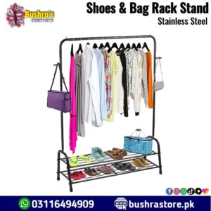 Stainless Steel Shoes & Bag Rack Stand