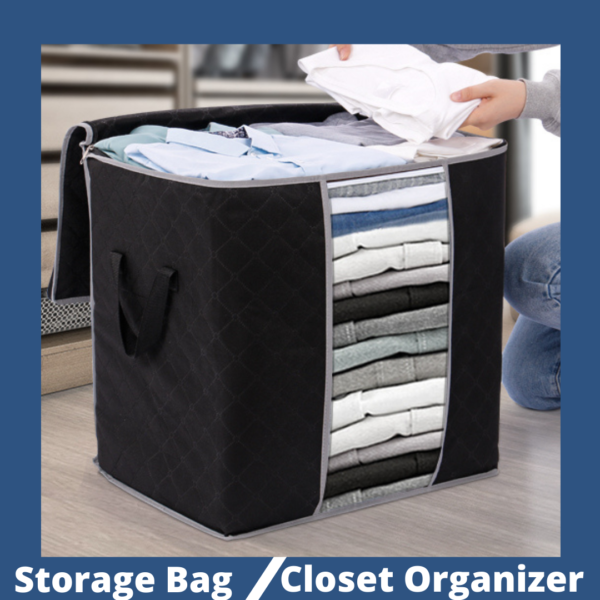 110 Gsm Foldable Zipper Storage Bag Fabric Organiser With Reinforced Handles