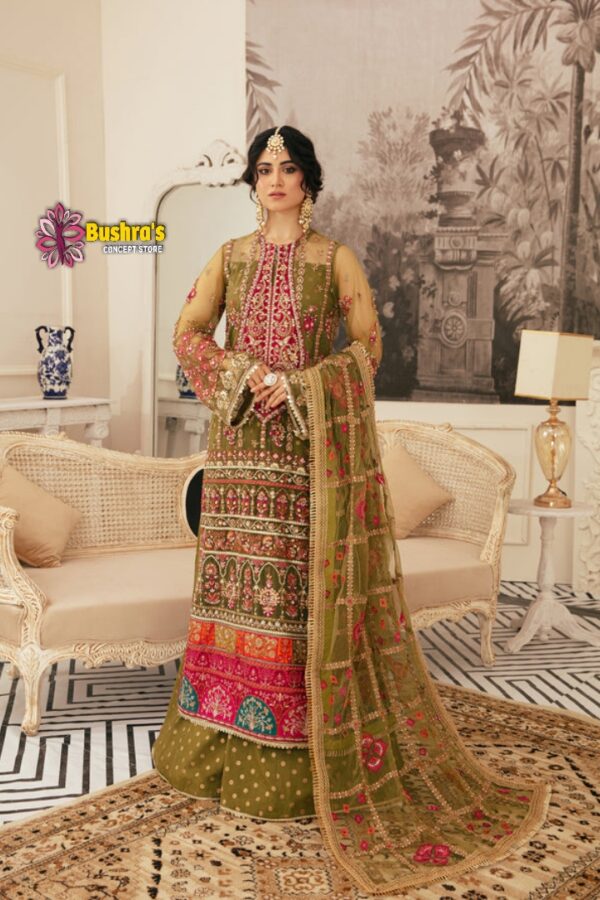 Luxury Heavy work Unstitched Organza Lehnga Wedding Desinger Dress With  Embroidered Dupatta