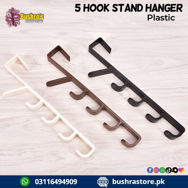 5 Hook Stand Door Hanger Clothes Hanging Rack