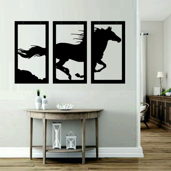 Wooden Wall decor Horse Scenery