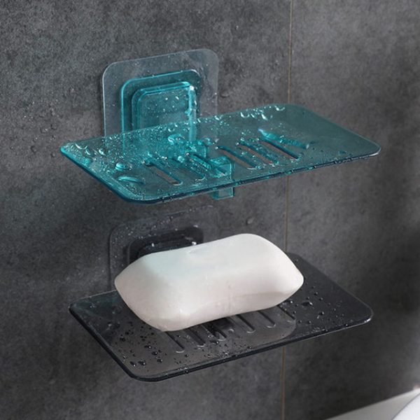 Acrylic Crystal Soap Holder Box with Drainage Function, Wall-Mounted Design