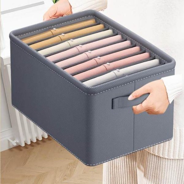 6 Grids Wardrobe Clothes Storage Box Jeans T-shirts Sweaters Drawer Organizer Dormitory Divided Storage Box