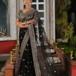 Luxury Heavy Work Black Saree Dress Outfit