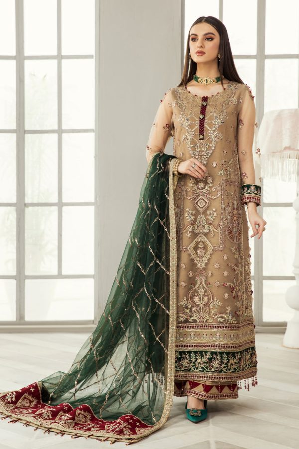 Elegant Luxury Work Unstitched Wedding Partywear Nikha Walima Engagement Mehndi Mayon Dress