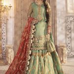 Elegant Luxury Work Unstitched Wedding Partywear Nikha Walima Engagement Mehndi Mayon Gharara Dress