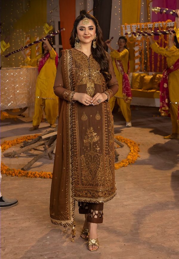 Elegant Luxury Work Unstitched Wedding Partywear Nikha Walima Engagement Mehndi Mayon Dress