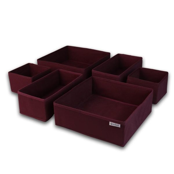 Organizer Maroon Stripe Pack Of 6