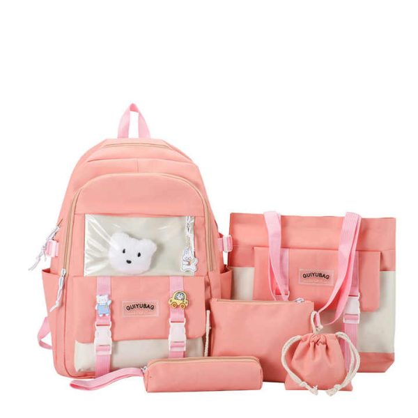 4pcs Fashion backpack school bag for girls boys