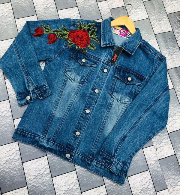 Woman Embroidered Denim Jacket