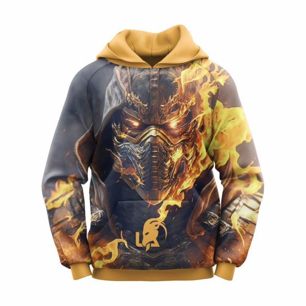 Unisex Mustard Printed Polyester Fleece Hoodie