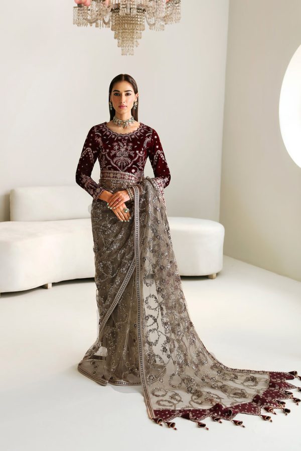 Saree Dress Elegant Luxury Work Unstitched Wedding Partywear Nikha Walima Engagement Mehndi Mayon Dress