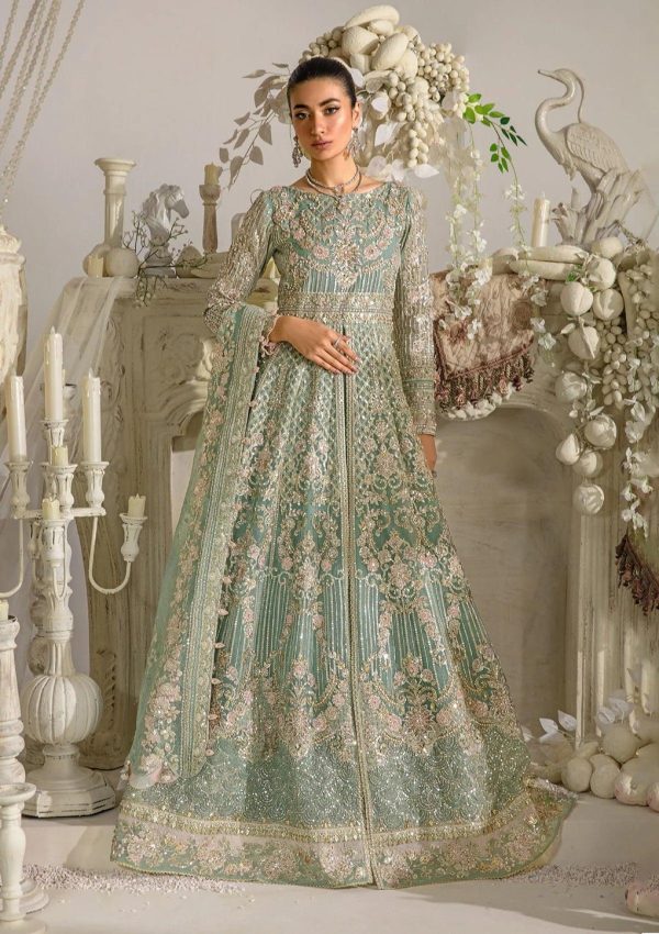 Elegant Luxury Work Unstitched Wedding Partywear Nikha Walima Engagement Mehndi Mayon Frock Maxi Dress