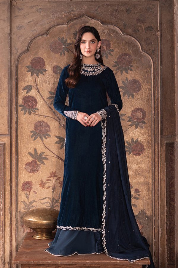 Velvet Elegant Luxury Work Unstitched Wedding Partywear Nikha Walima Engagement Mehndi Mayon Dress