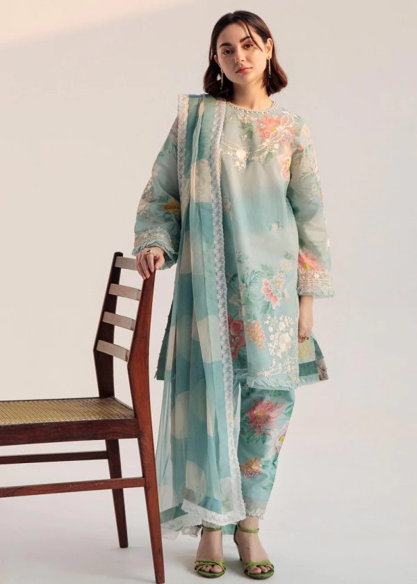 Elegant Summer Printed Lawn Unstitched Dress with Chiffon Printed Dupatta