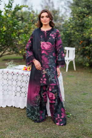 Elegant summer Printed Embroidery Lawn Unstitched Dress