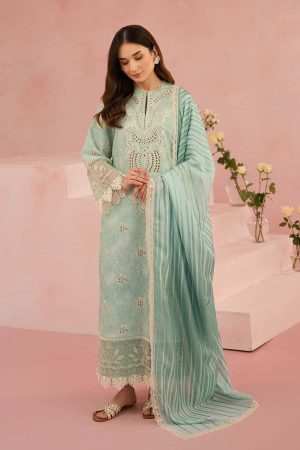 Elegant summer Printed Embroidery Lawn Unstitched Dress