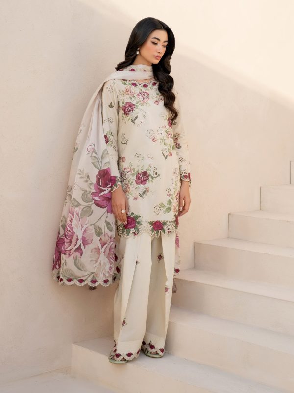 Elegant summer Printed Embroidery Lawn Unstitched Dress