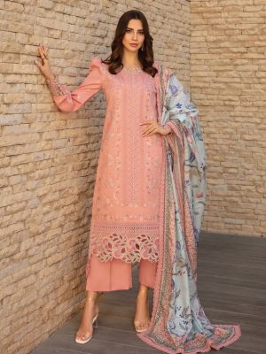 Elegant summer Luxury Embroidery cotton Unstitched Dress