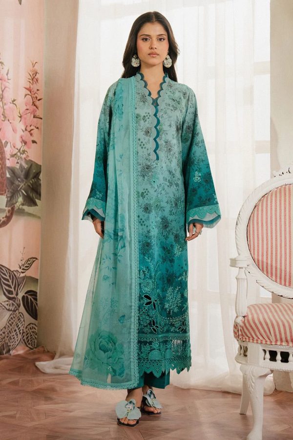 Elegant summer Printed Embroidery Lawn Unstitched Dress