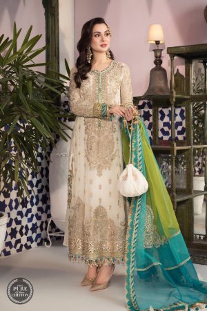 Elegant Luxury Work Unstitched Wedding Partywear White Dress Nikha Walima Engagement Mehndi Mayon Lehnga Dress