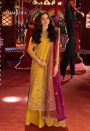 Elegant Luxury Work Unstitched Wedding Partywear Yellow Dress Nikha Walima Engagement Mehndi Mayon Dress