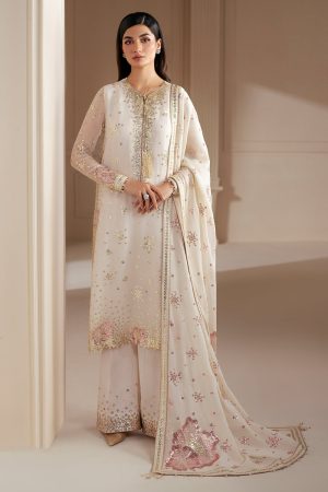 Elegant Luxury Work Unstitched Wedding Partywear white Dress Nikha Walima Engagement Mehndi Mayon Dress