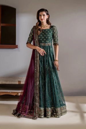 Elegant Luxury Work Unstitched Wedding Partywear Frock Dress Nikha Walima Engagement Mehndi Mayon Dress