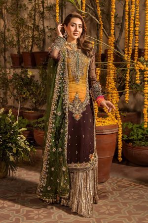 Elegant Luxury Work Unstitched Wedding Partywear Dress Nikha Walima Engagement Mehndi Mayon Dress