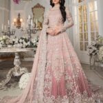 Luxury Heavy work Unstitched Net Wedding Desinger Frock Maxi Dress with Net Embroidered Dupatta