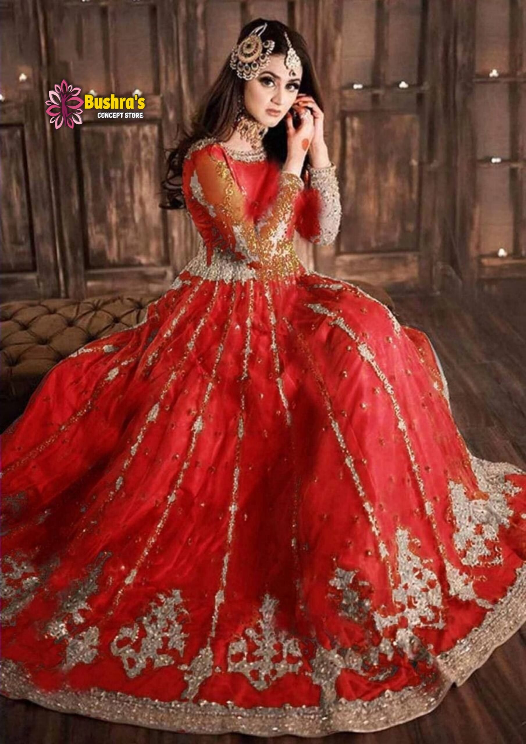 Wedding Wear Red Net Gown at Rs.1799/Piece in ratlam offer by Saheli  Boutique Fashion