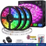 RGB Waterproof LED Strip Light 5M RGB DC 12V LED Strip With Remote Control 5A Power Adapter