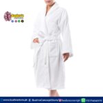 White BATH ROBE with SLIPPER