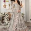 Luxury Heavy work Unstitched Chiffon Wedding Desinger Frock Maxi Dress with Net Embroidered Dupatta