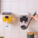 Wall-Mounted Oil Vinegar Dispenser Jar Container Faucet Type Condiment Box Oil Dispenser