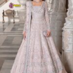 Luxury Heavy work Unstitched Net Wedding Desinger Frock Maxi Dress with Net Embroidered Dupatta