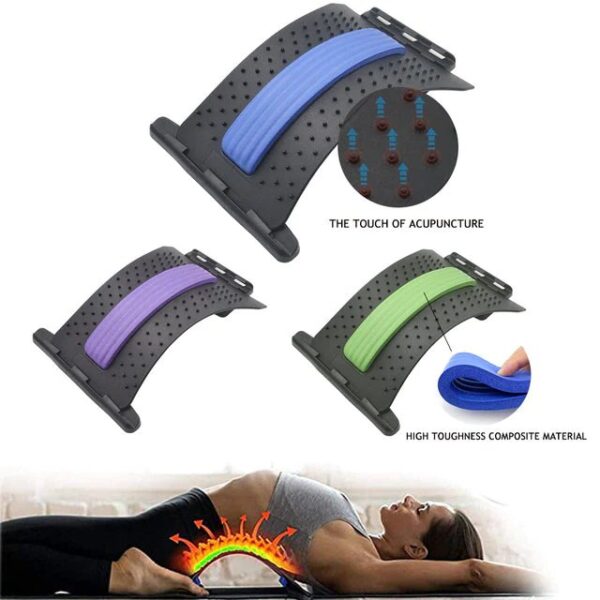 Back Massager Stretcher Spine Deck Pain Relief Chiropractic Lumbar ...