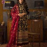 velvet Luxury Work Unstitched Wedding Partywear Nikha Walima Engagement Mehndi Mayon Black Velvet Dress