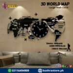 3D World Map Wall Clock