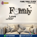 We are Family Silent Acrylic Large Decorative DIY Wall Clock