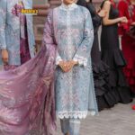 Elegant Luxury scifflie Embroidered unstitched Designer  Dress with digital printed silk Dupatta