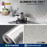 Aluminum Foil Self-Adhesive Waterproof High Temperature Oil-Proof sheet Non-Stick Stove Cabinet Hood Kitchen Wall sheet (60x200cm) Silver
