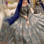 Luxury Heavy work Unstitched Wedding Desinger Net Frock Maxi Dress with NET Embroidered Duppata