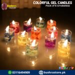 Pack Of 6 Colorful Gel Candles Smokeless Mini