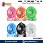 Portable Mini LED Fan Air Cooler Battery Operated USB Charging LED Light Fan Green