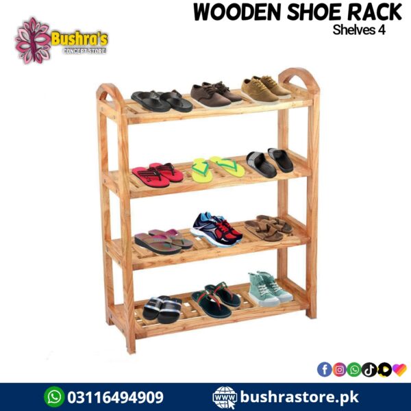 Wooden Shoe Rack Organizer